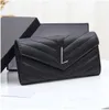 designer wallets for women Holders Classic caviar leather fashion Purse women's simple solid color zipper multi-function card bag SL02