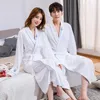 Women's Sleepwear Bathrobe Female Long Section Cotton Nightgown Men'S Thin Couple Spring Summer El Yukata Absorbent Robe Nightie