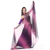 Vêtements de scène multicolores en mousseline de soie, accessoires de danse du ventre, écharpe, châles à Texture légère, voiles de danse rectangulaires pour femmes, 250cm 120cm