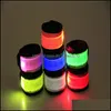 Slap Snap Armband Snap Armband smycken Drop Delivery 2021 Nylon LED Sports Slap Wrist Bands armband utomhus nattljus flas dhgty