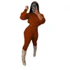 Women's Tracksuits Womens 2 Two Piece Set Sweatsuits Fall Sweater Matching Sets For Long Sleeve Hooded Crop Top Outfits Pants