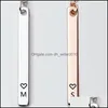 Pendant Necklaces Initial Letter Bar Pendant Lariat Necklaces For Women Men 26 English Alphabet Heart Y Shape Chains Choker Fashion Dhy8T