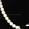 Beaded Necklaces Elegant Ivory White Glass Imitation Freshwater Pearl Necklaces For Women Jewerly 1970 Q2 Drop Delivery 2022 Jewelry Dh7Ok