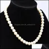 Beaded Necklaces Elegant Ivory White Glass Imitation Freshwater Pearl Necklaces For Women Jewerly 1970 Q2 Drop Delivery 2022 Jewelry Dh7Ok