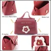 Jewelry Pouches Bags Jewelry Pouches Bags 1Pc Pu Leather Mini Portable Handbag Gift Flower Letters Favor Packaging Wedding Party Chr Dhf54