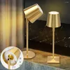 Lampes de table Lampe LED USB Rechargeable Bureau Tactile Gradation 180 Degrés Rotation Métal Pour Bar Salon Lecture Camping