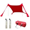 Tentes et abris Shades Tente de plage Grand abri solaire coupe-vent UPF50 Auvents familiaux portables avec 2 poteaux en aluminium 1 sac de transport