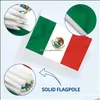 Bandeira bandeira bandeira bandeira Mini bandeira Mini Mão segura Miniatura Miniature México em Stick Fade Resistente Cores Vividas 5x8 polegadas com Dhrab sólido