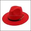 Stingy Brim Hats Mens Womens Jazz Top Pedora Hat Fashion Cap для мужчин Женщины элегантные шерстяные шляпы женская группа Wide Flat Brim Stylis dhm1k