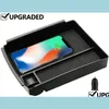 Bilarrangör Wireless Charger Center Console Organizer Armest Storage Box Holder Tray Inbyggd USB-bil för Tesla Model X S Drop Del Dhdk8