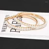 Hoop Earrings 1 Pair 55mm Big Circle For Women Simple Design Imitation Pearl Women's Jewelry Statement Wholesale 0507