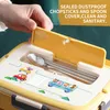 Din sets sets aparte lunchbox voor kinderen draagbare bento lunchbox lekvrije container magnetron oventassen kinderen