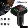 Bluetooth Car Kit Car Kit Hands Wireless Bluetooth Fm Transmitter Lcd Mp3 Player Usb Charger 2.1A Drop Delivery 2022 Mobiles Motorcyc Dhh6K