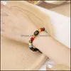 Fili di perline 8Mm Pietre laviche Bracciali con fili di perline 26 Perline di lettera Bracciale Chakra Per donne Pietre curative Olio essenziale Diffu Dhcxb