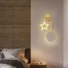 Modern LED Corridor Wall Lamp 2 Heads Stars Designa sovrummet Sidside Sconces Crystal Porch Mirror Front Hallway Bracket Light