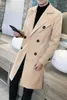 Trench da uomo Trench da uomo stile britannico doppio petto bavero colletto lungo e sottile capispalla moda uomo solido business casual