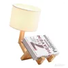 Tischlampen Nordic Einfache Moderne Schlafzimmer Nachttischlampe Tuch Kunst Studie Massivholz Personalisierte Kreative Beleuchtung Dekoration Mode Schreibtisch