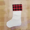 sublimation Christmas Socks ornaments linen Stockings candy gift bags big size Tree Hanging Sock Xmas Party decorations
