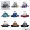 Stingy Brim Hats Tie Dye Camo Fedora Hat Felt Hats For Women Men Fedoras Mens Womens Woman Man Panama Cap Female Male Autumn Winter C Dhzqj