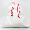 Sublimasyon Büyük tuval Noel Baba Sack, Xmas Paket Depolama için Drawstring Çuval Çantası ile Noel Süslemeleri Z117861339