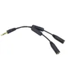 Headphone Adapter Cable 3.5mm Stereo Male to Double 3.5 MM Female Audio Earphone Y Splitter Cables with Volume Control