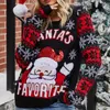 Women's Knits Tees Newest 2022 Winter Christmas Pullover Sweater Sants Claus Embroidered O-Neck Knitted Shirts Fashion Warm Women's Clothes Holiday T221012