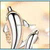 Подвесные ожерелья 925 Стерлинги стерлинговая новая женщина модные украшения хрустальные цирконы Dolphin Танцующие подвесное ожерелье Длина 45см.