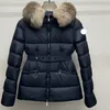 Doudoune Monclair Designer Women's Down Jacket Embroidered Badge Winter Warmth Women Puffer Coats Wool Collar Winter Coat Size 1 / 2/3 /4