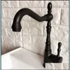 Rubinetti per lavabo Bagno Rubinetti per lavabo Rubinetto per bagno e acqua fredda Bocca girevole Bronzo nero Montaggio su piano Lavandino Rubinetti per acqua di vanità Tnf Ot1Vx