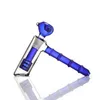 Kleine Hamer Glazen Bong Waterpijp Blue Matrix Percolator Draagbare Pijpen Waskolf Waterpijpen Waterleidingen Kom 18.8mm
