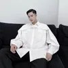 メンズカジュアルシャツメンズ機能マント長スリーブルーズシャツ男性日本韓国スタイルストリートウェアファッションビンテージステージ服