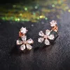 Stud Earrings 925 Sterling Silver Flowers Created Moissanite Gemstone Wedding Party Ear Studs Fine Jewelry Wholesale