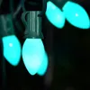 25 Pack C7 Julbyte LED -gl￶dlampor Transparent Blue Light Xmas Lights For Outdoor Patio String Lights C7/E12 Candelabra Base 5 Watt
