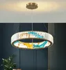 Светодиодные длинные люстры для гостиной спальни кухня круглая эмаль световая хрустальная люстра в домашней мебели в восточном стиле