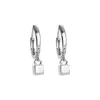 Hoop Earrings 925 Sterling Silver Geometric Square For Women With Simple Wholesale
