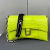Дизайнерская сумка для песочных решетки аппаратная цепная мешки на плечах женские сумочки кошелек крокодиловый рисунок перекрестный мешочек