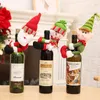 Decorazioni natalizie creative Borsa per coprire la bottiglia di vino Babbo Natale Alce Pupazzo di neve Ornamenti per bambole per la casa Decorazioni per la tavola di Natale Capodanno