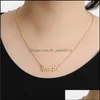 Pendant Necklaces Personalized Gold Letter Zodiac Necklace Constellation Necklaces Custom Stainless Steel Old English Birthday Jewel Dhnko