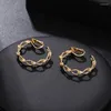 Backs Earrings 2022 Fashion Retro Small Hoop Clip Copper Chain Non Piercing Ear Clips For Women Valentine's Day Jewelry Gift