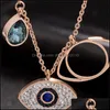 Pendant Necklaces Blue Evil Eye Necklace Titanium Steel Rose Gold Pendant Necklaces Fashion Girl Jewelry Gift Simplicity Party 9An Q Dh7Aw