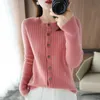 Women's Knits Tees Round Neck Knitted Cardigan Women's 21Autumn And Winter New Outer Wear All-Match Base Sweater Korean Hang Article Loose Coat Top T221012