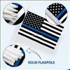 Banner vlaggen Banner vlaggen Thin Blue Line USA Mini Flag Hand Hold kleine miniatuur ter ere van wetshandhavers op stick fade resi Dh0qt