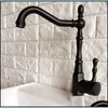 Rubinetti per lavabo Bagno Rubinetti per lavabo Rubinetto per bagno e acqua fredda Bocca girevole Bronzo nero Montaggio su piano Lavandino Rubinetti per acqua di vanità Tnf Ot1Vx