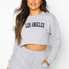 Bluzy damskie Y2K Ubrania z kapturem z kapturem Top Kobiety Los Angeles Letter Drukuj Drut z kapturem z kapturem Black Grey Black