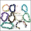 Beaded Strands Brins perlés Mticolor Brisé Pierre Naturelle Perles Bracelets Pour Femmes Guérison Cristal Quartz Élasticité Bracelet M Dhhoc