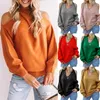 Damesbreien Tees Sexy V-hals Off-schouder gebreide pullover trui herfst wintermode gekruiste borst open achterkant vrouwen oversized casual T221012