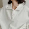 Dames hoodies sudaderas con capucha para mujer ropa de calle holgada bb86con cuello vuelto botonen harajuku adolescentes combinatie