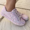 Klänning Skor 2020 Kvinnor Snörning Sneakers Glitter Höst Platt Vulkaniserad Dam Bling Casual Kvinnlig Mode Plattform Mode Platta Skor T221012