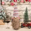4pcs/definir criativos de p￣o de vinho de vinho de Natal criativo para garrafa de vinhos para bonecos de bonecas sem rosto gnome cubas de toppers para casa de jarro de ano novo em casa decora￧￣o de mesa de jantar