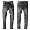 Мужские джинсы Hot Mens Fashion Skinny Straight Slim Ruped Biker Motocycle Holes уличная одежда роскошная джинсовая одежда